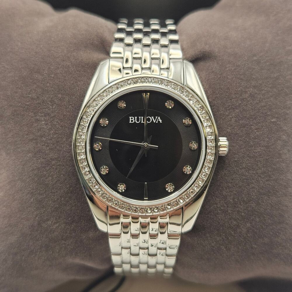 BULOVA WOMEN'S CLASSIC CRYSTAL STAINLESS STEEL QUARTZ WATCH 96L317